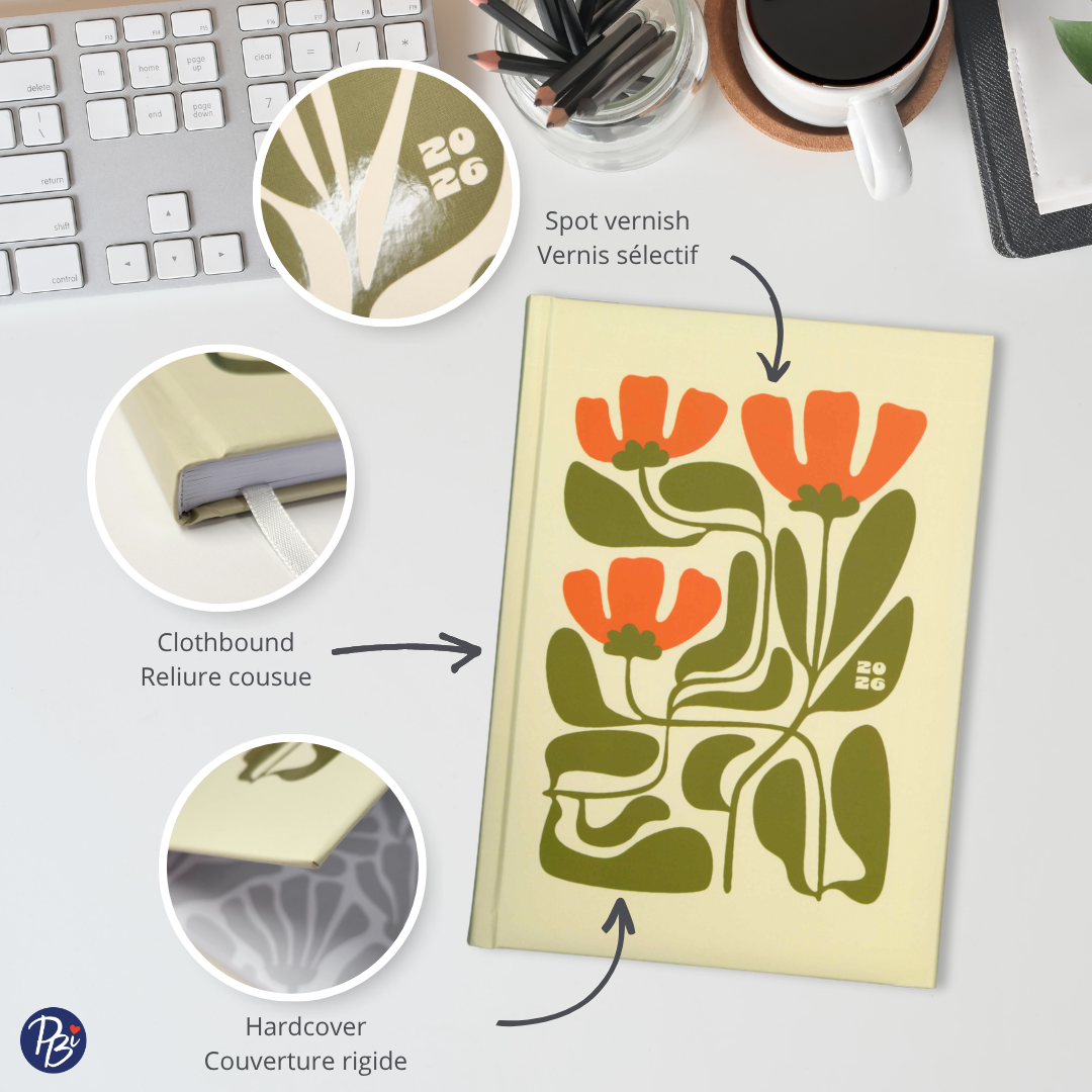 AGENDA ANNUEL 2026 - FLEURS 70 PBI AGENDA