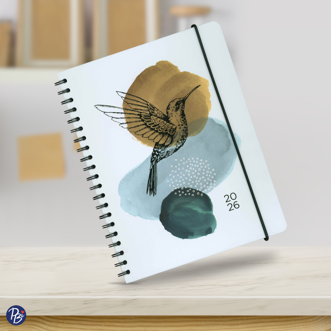 AGENDA ANNUEL 2026- LARGE 1S/2P- COLIBRI PBI AGENDA