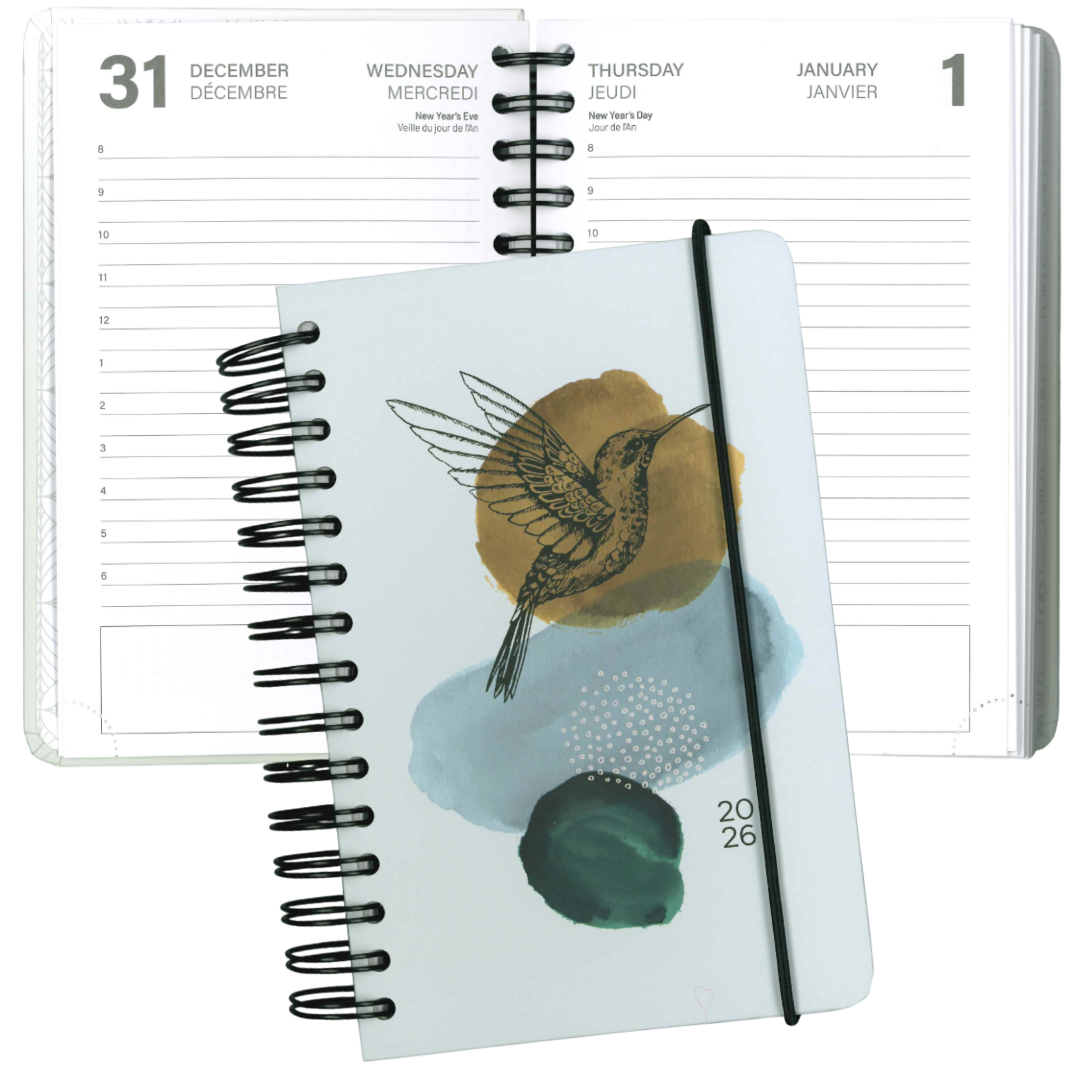 AGENDA ANNUEL 2026- PETIT 1J/1P- COLIBRI PBI AGENDA