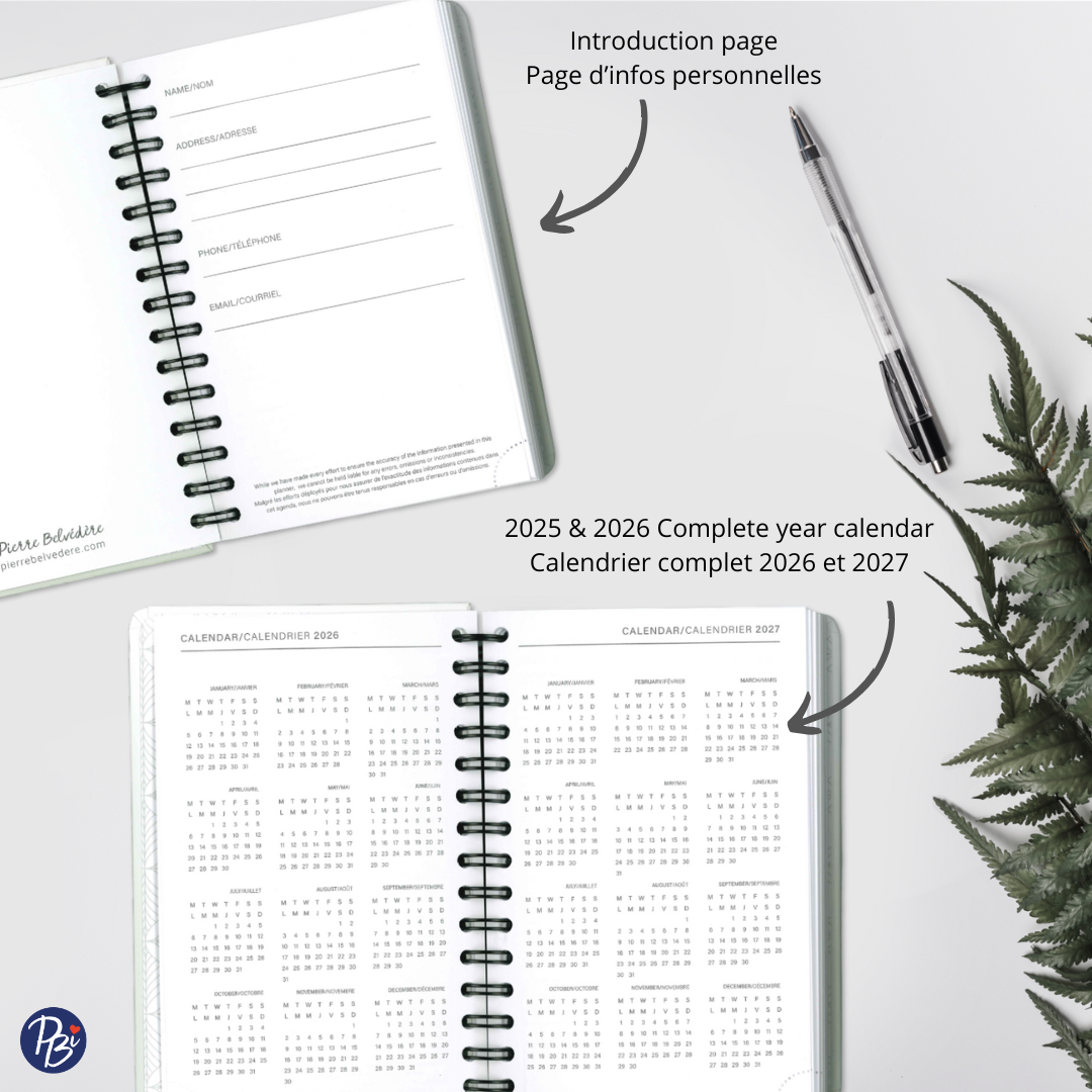 AGENDA ANNUEL 2026-PETIT 1J/1P- CHAT GEOMÉTRIQUE PBI AGENDA