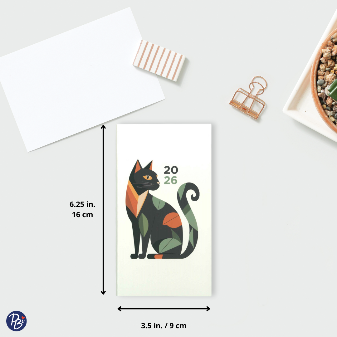 AGENDA ANNUEL 2026 - MINI COLO- CHAT GÉOMÉTRIQUE PBI AGENDA