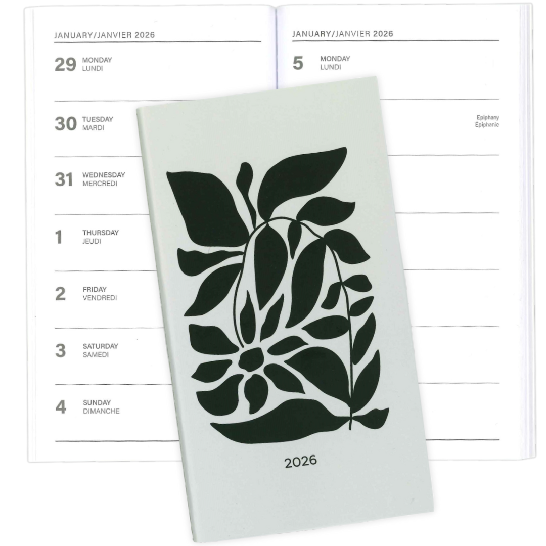 AGENDA ANNUEL 2026 - MINI COLO- FLEURS NOIRES PBI AGENDA