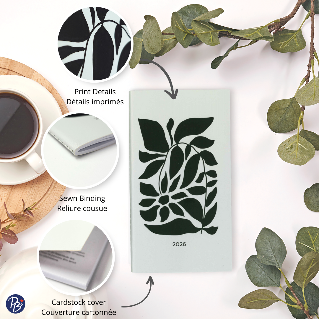 AGENDA ANNUEL 2026 - MINI COLO- FLEURS NOIRES PBI AGENDA