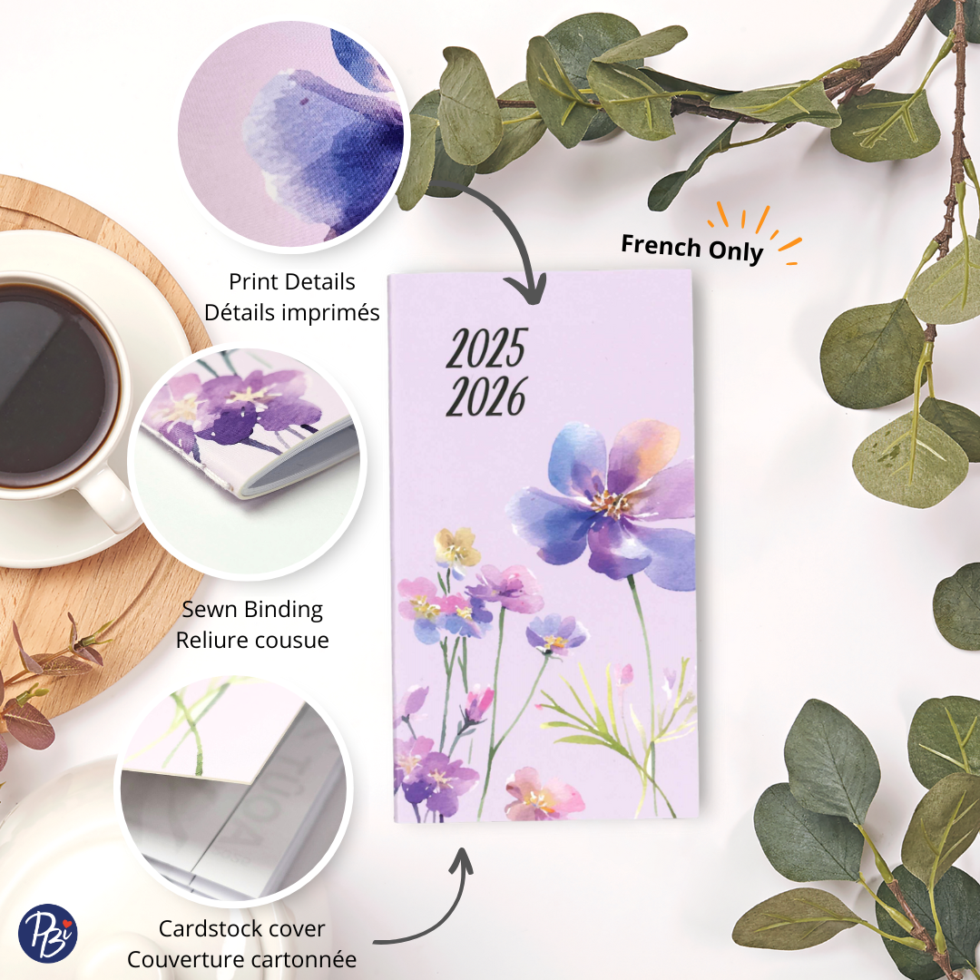 AGENDA ACADEMIQUE 2025- 2026 - MINI COLO-FLEUR AQUARELLE PBI AGENDA
