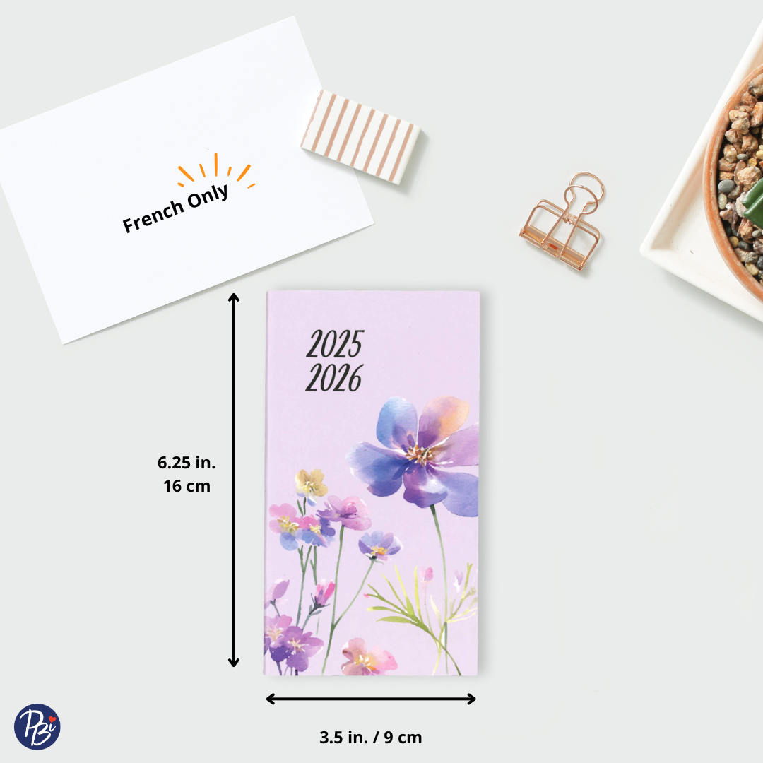 AGENDA ACADEMIQUE 2025- 2026 - MINI COLO-FLEUR AQUARELLE PBI AGENDA