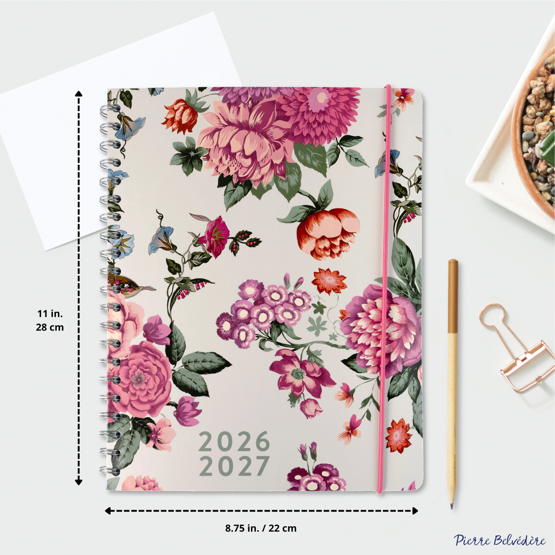 AGENDA ACADÉMIQUE 2026-2027- LARGE  1S/2P- DOUCEUR FLORALE