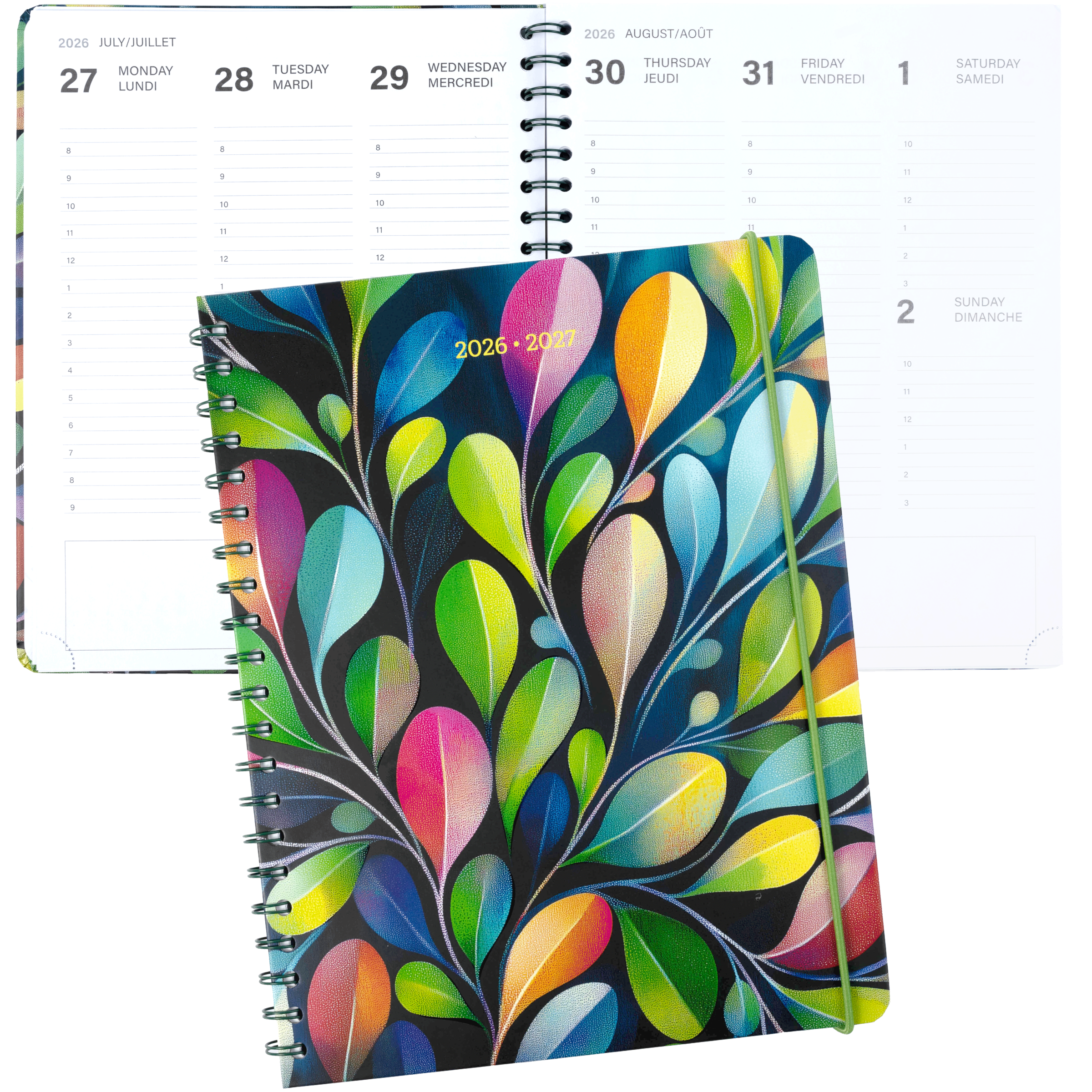 ACADEMIC AGENDA 2026-2027- LARGE 1W/2P- COLOURFUL PETALS