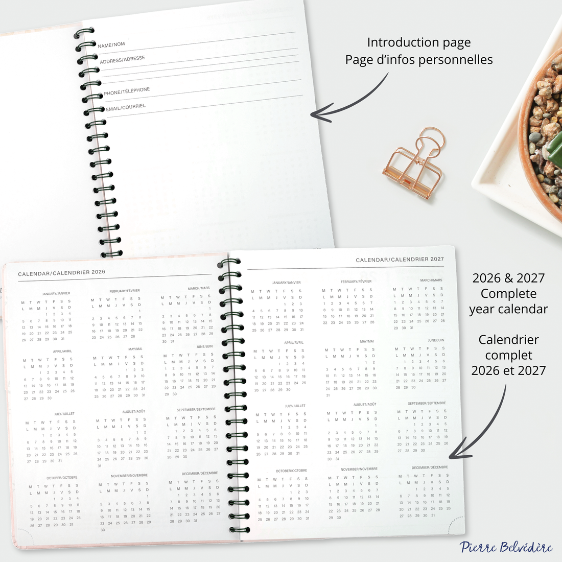 AGENDA ACADÉMIQUE 2026-2027- LARGE  1S/2P- LOUTRE