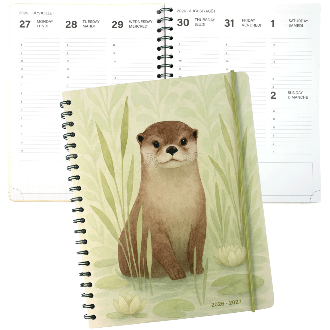 AGENDA ACADÉMIQUE 2026-2027- LARGE  1S/2P- LOUTRE