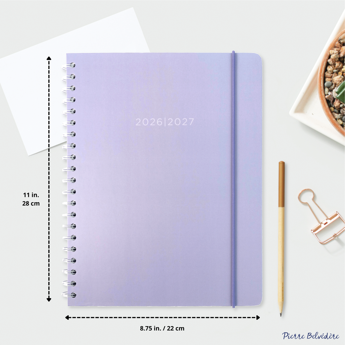 AGENDA ACADÉMIQUE 2026-2027- LARGE  1S/2P- MAUVE PASTEL