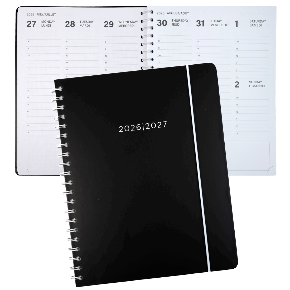 AGENDA ACADÉMIQUE 2026-2027- LARGE  1S/2P- NOIR