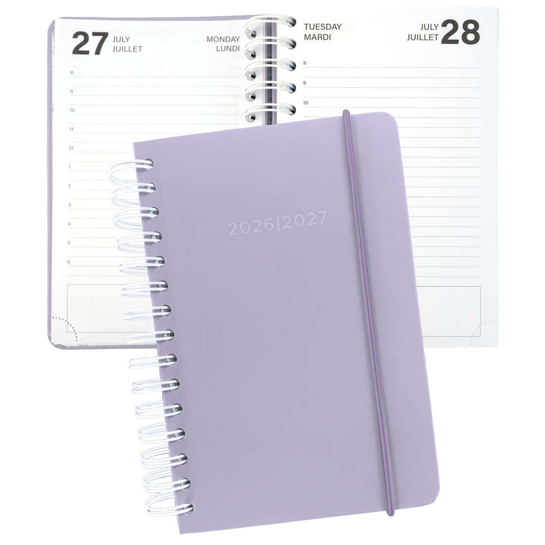 AGENDA ACADÉMIQUE 2026-2027- PETIT 1J / 1 P - MAUVE PASTEL