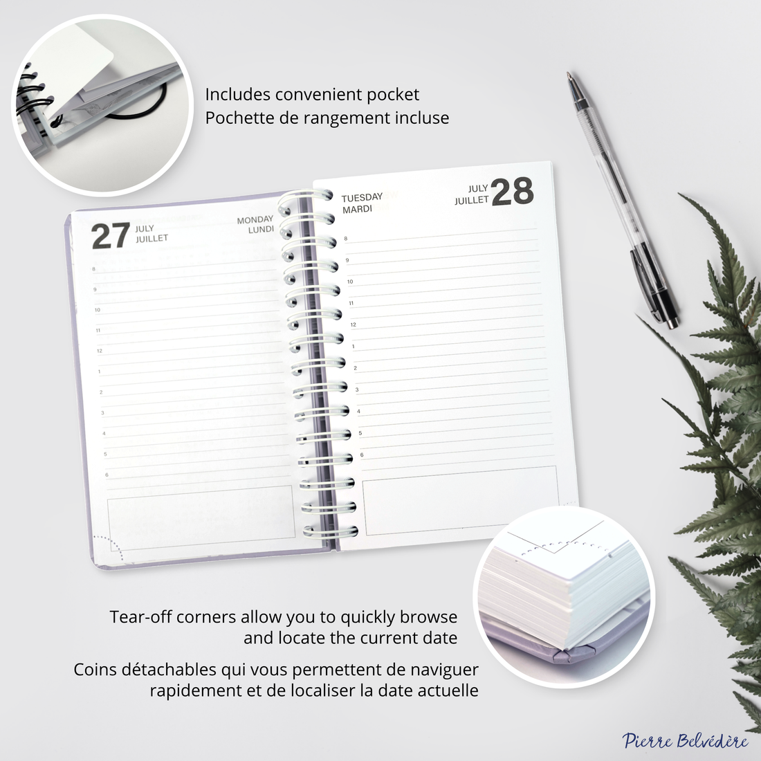 AGENDA ACADÉMIQUE 2026-2027- PETIT 1J / 1 P - MAUVE PASTEL