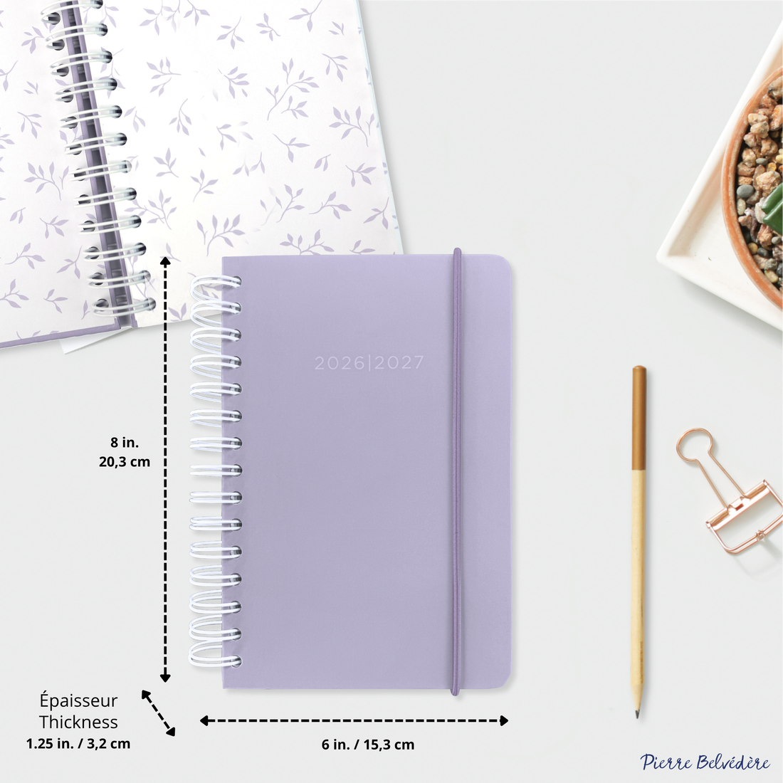 AGENDA ACADÉMIQUE 2026-2027- PETIT 1J / 1 P - MAUVE PASTEL