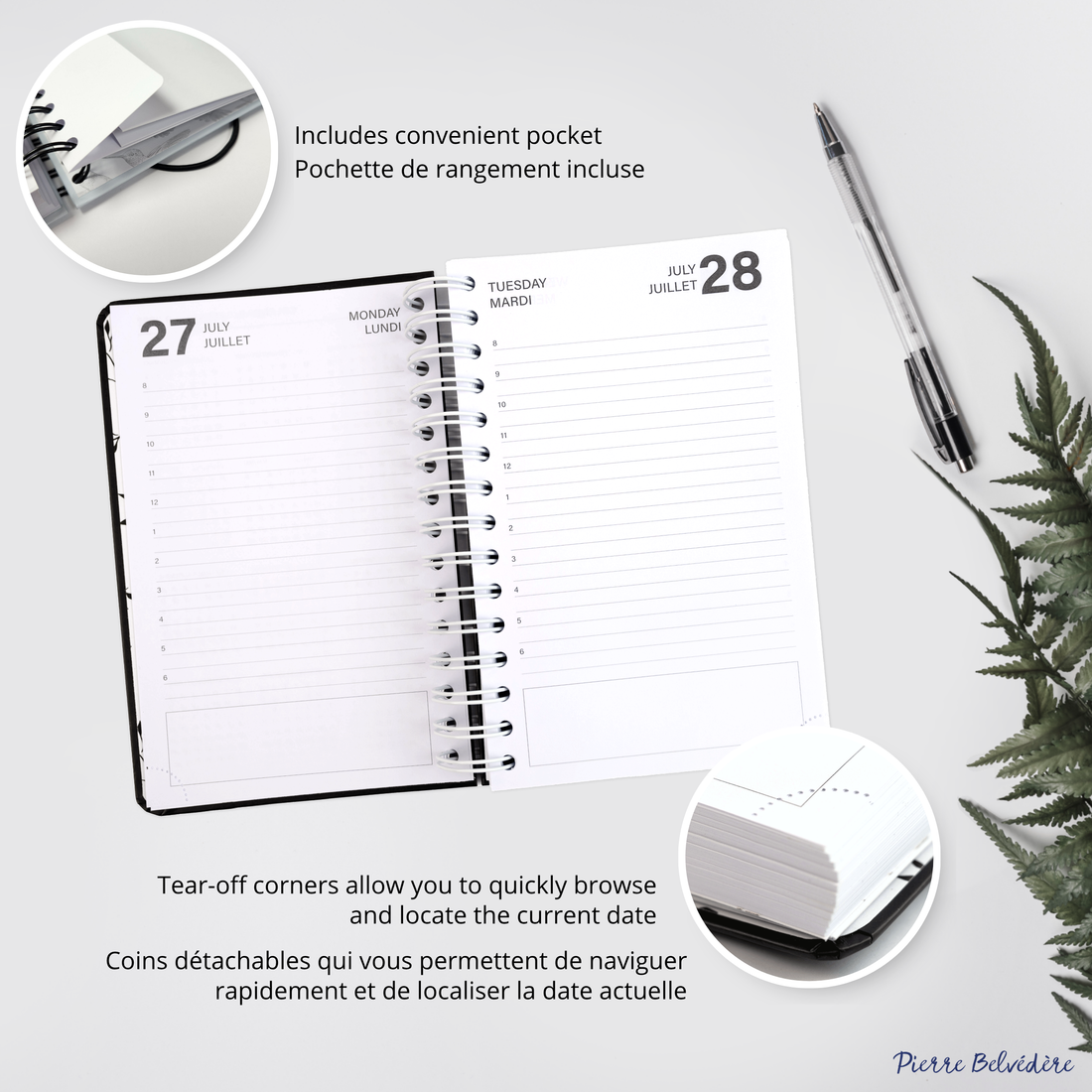 AGENDA ACADÉMIQUE 2026-2027- PETIT 1J / 1 P - NOIR