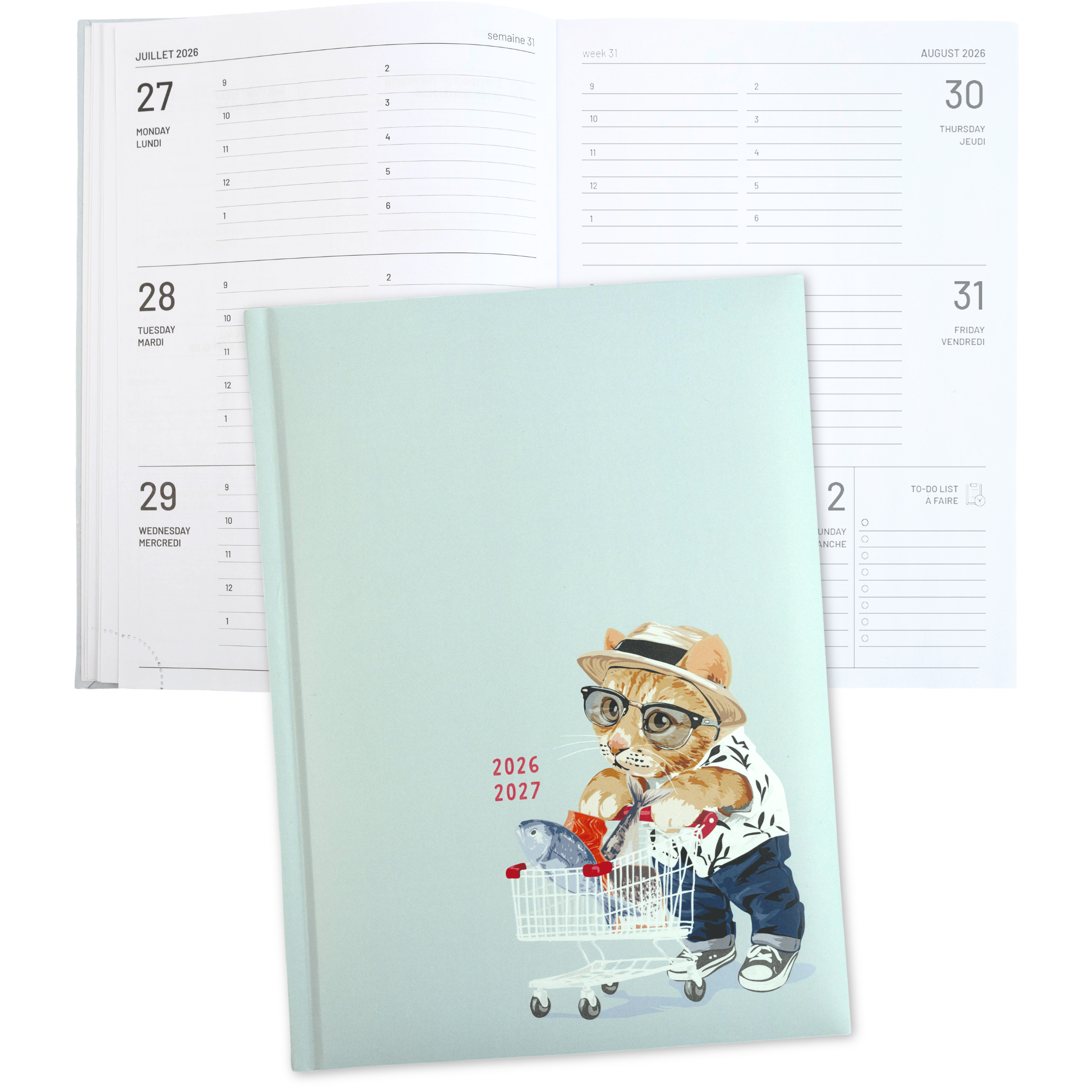 ACADEMIC AGENDA 2026-2027- MEDIUM 1W/2P- CHIC CAT