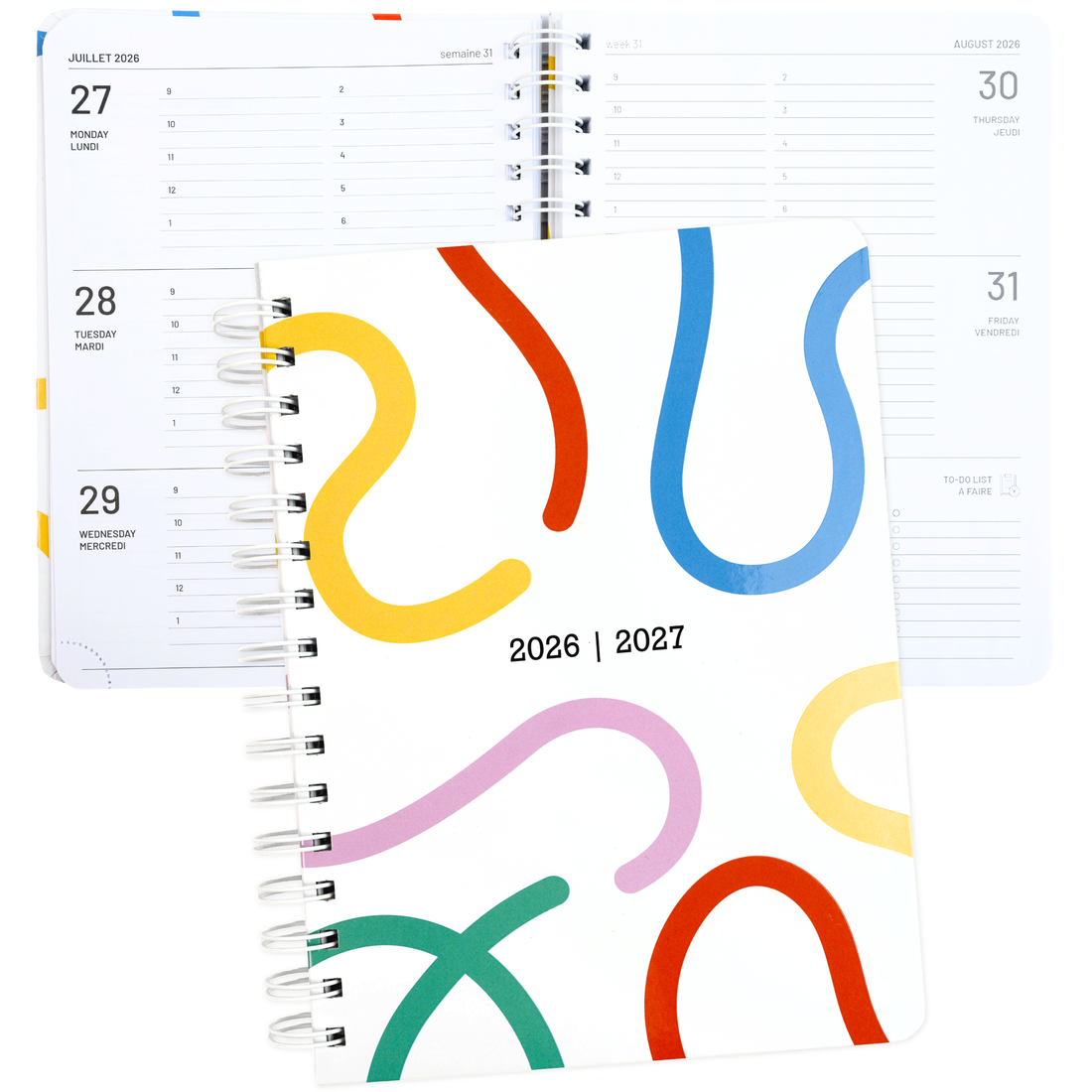 ACADEMIC AGENDA 2026-2027- MEDIUM 1W/2P- COLOURED LINES