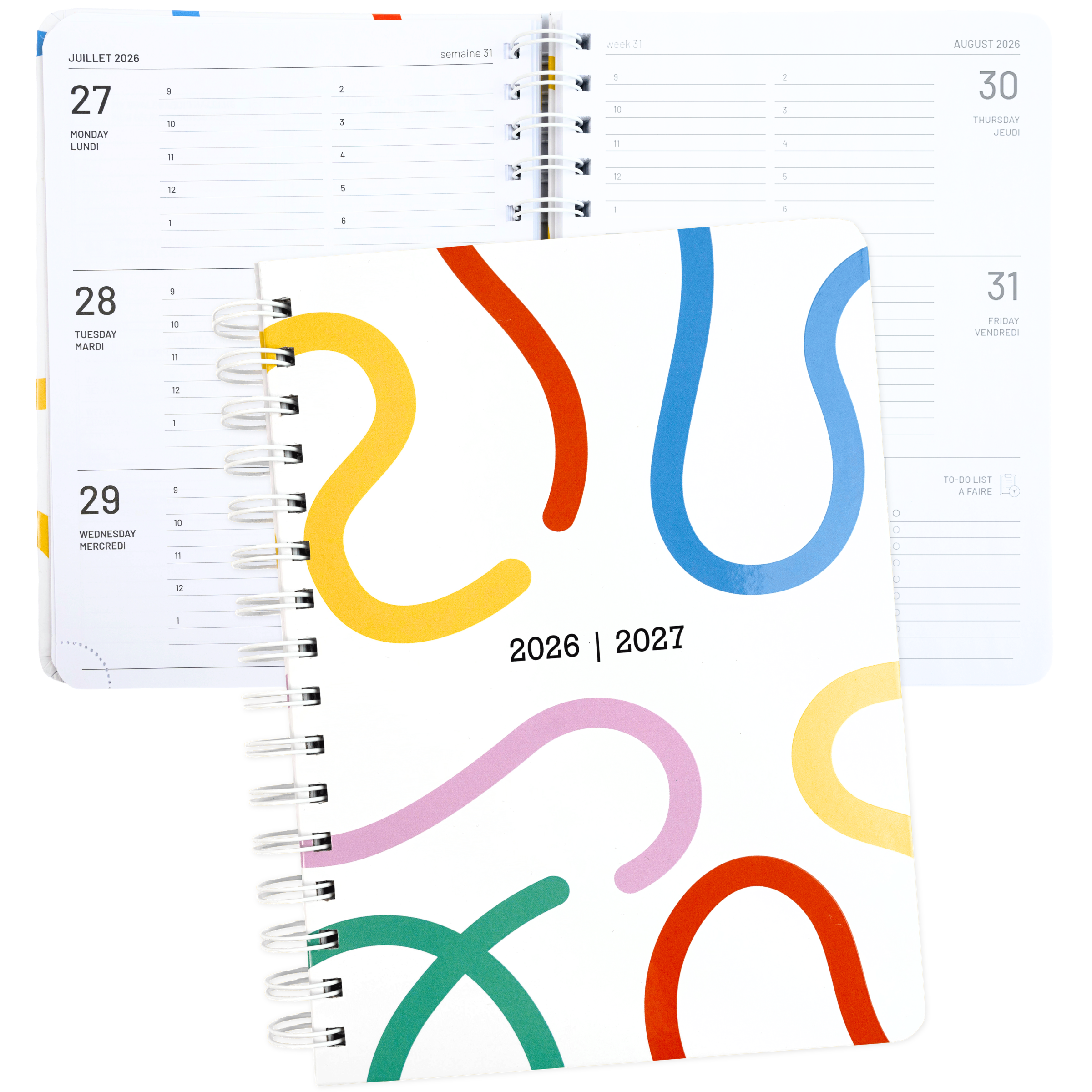 ACADEMIC AGENDA 2026-2027- MEDIUM 1W/2P- COLOURED LINES