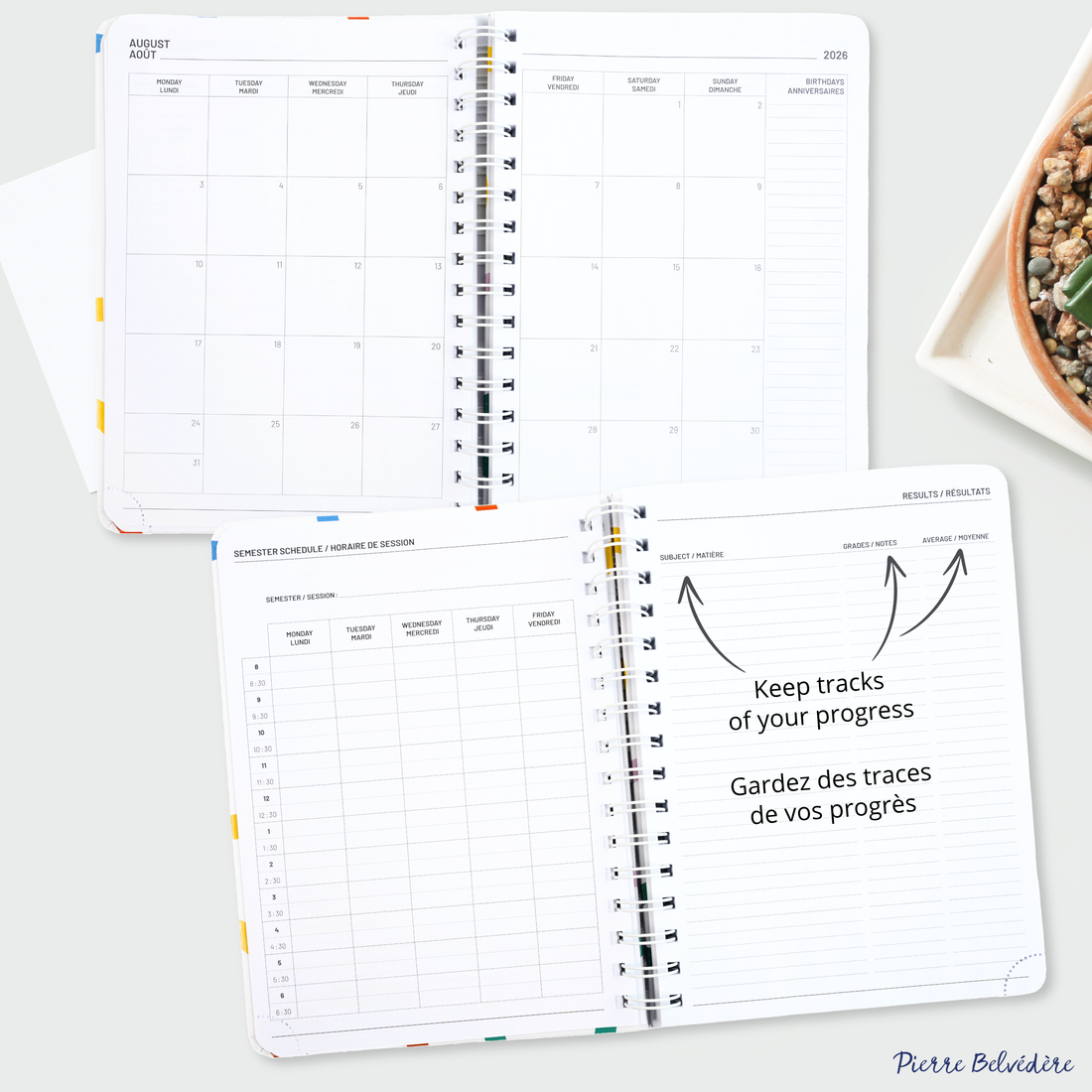 ACADEMIC AGENDA 2026-2027- MEDIUM 1W/2P- COLOURED LINES