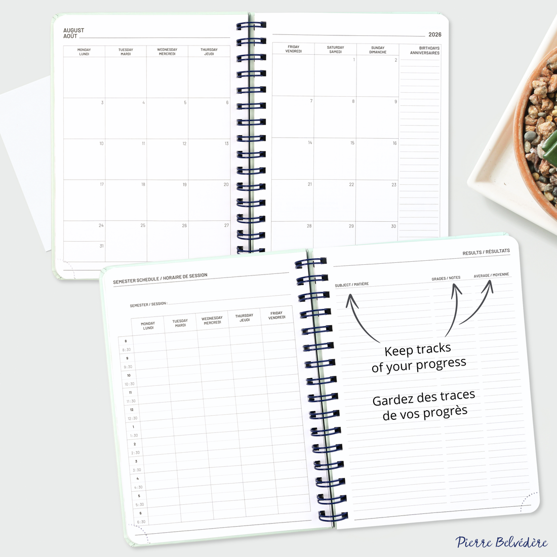 AGENDA ACADÉMIQUE 2026-2027- MOYEN 1S/2P- TRIO DE FLEURS