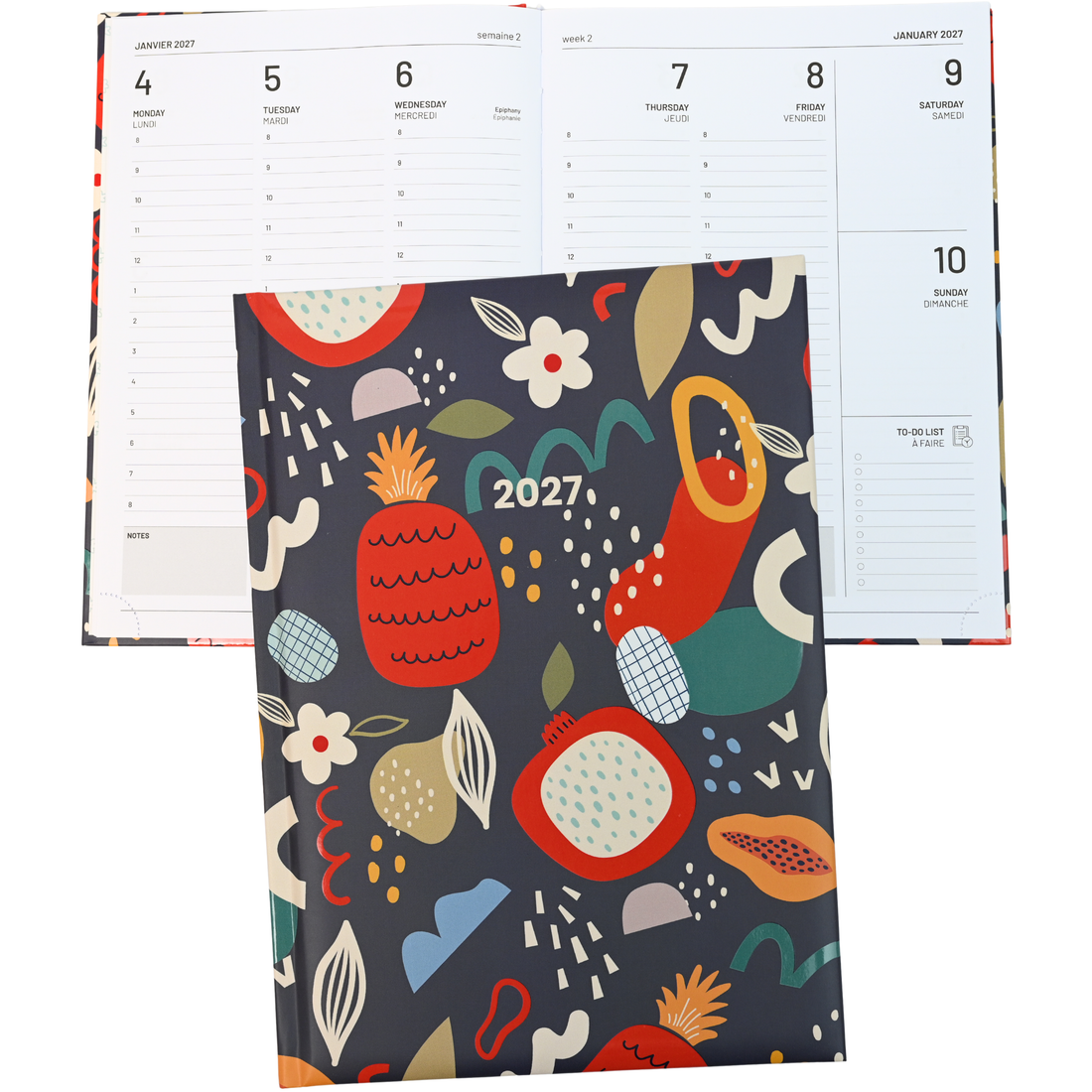 AGENDA ANNUEL 2027- MOYEN- 1S/2P- FRUIT ABSTRAIT