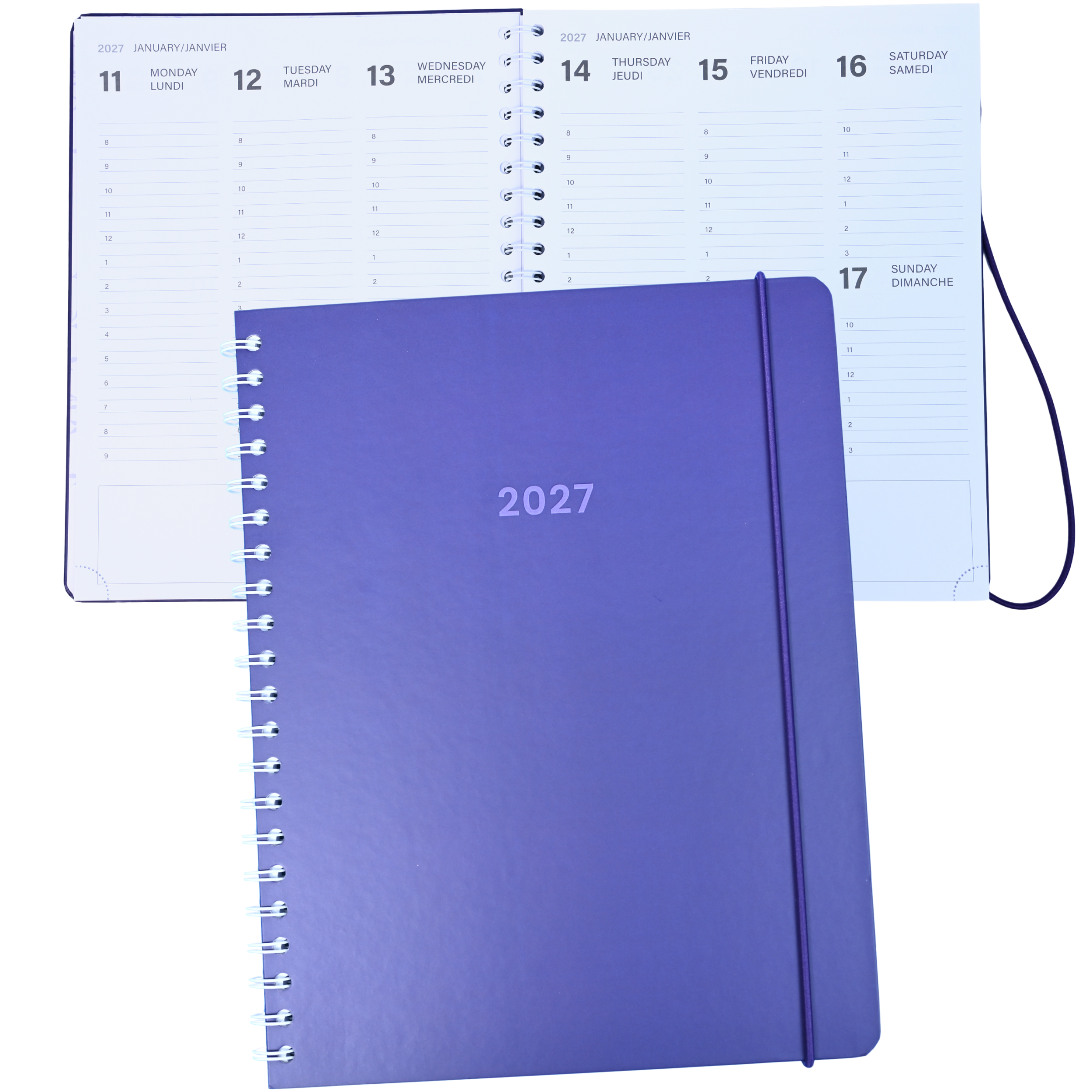 ANNUAL AGENDA 2027- LARGE-1W/2P- PURPLE COTINGA