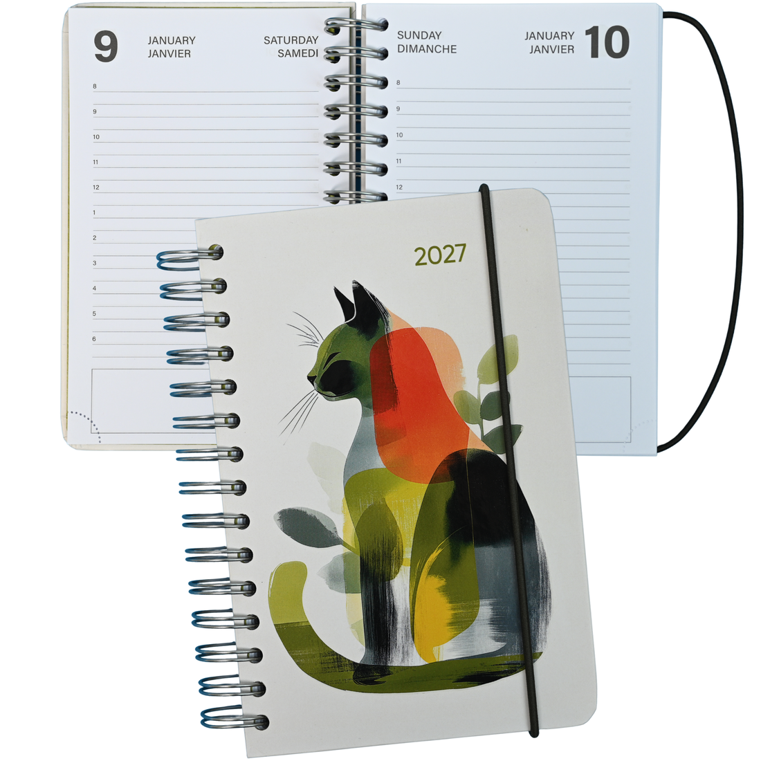 AGENDA ANNUEL 2027- PETIT-1J/1P- CHATON AQUARELLE