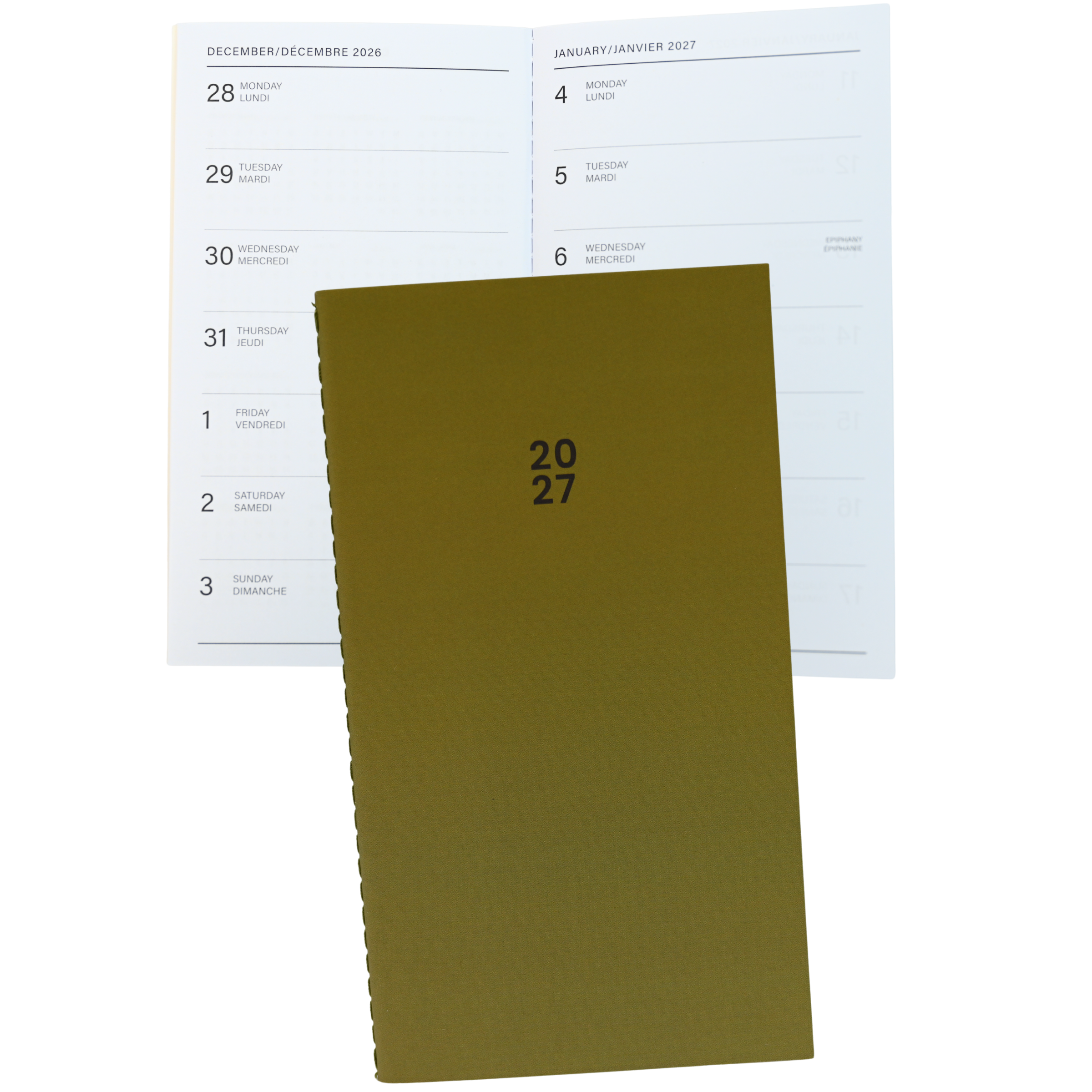 ANNUAL AGENDA 2027- MINI- 2W/2P- OLIVE GREEN