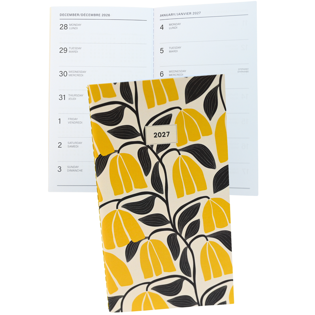 AGENDA ANNUEL 2027- MINI- 2S/2P- FLORAISON DORÉE
