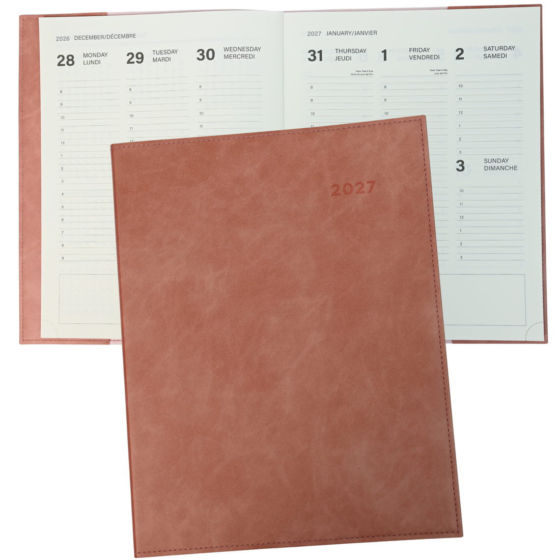AGENDA ANNUEL 2027- COUVERTURE PU-LARGE-1S/2P- MASSIMO ROSE