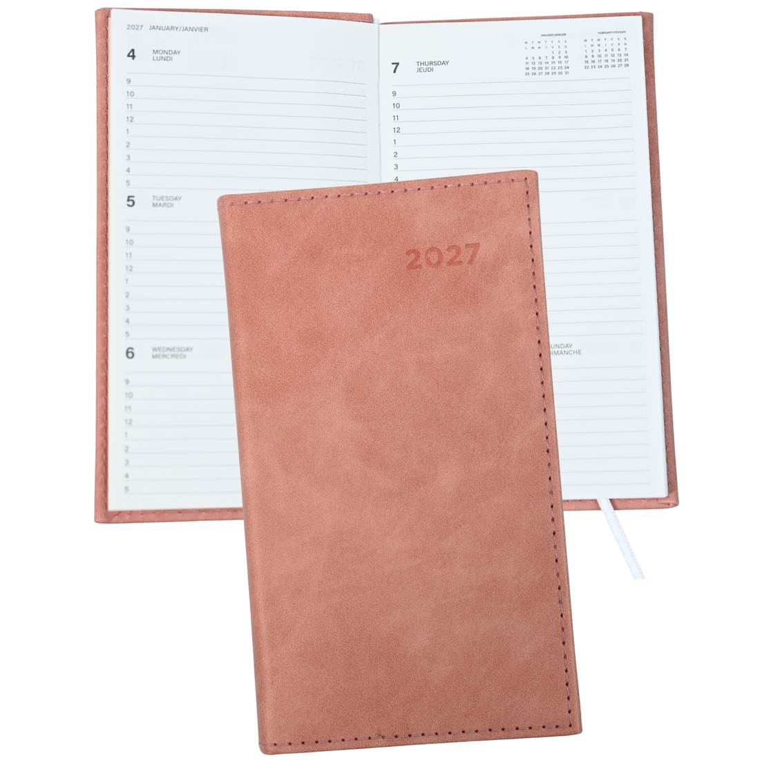 AGENDA ANNUEL 2027-COUVERTURE PU- PETIT- 1S/2P- PICCOLA ROSE