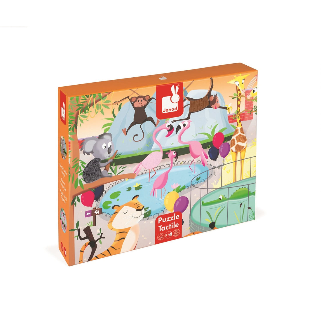 PZ20- TACTILE - UNE JOURNÉE AU ZOO JANOD PUZZLES