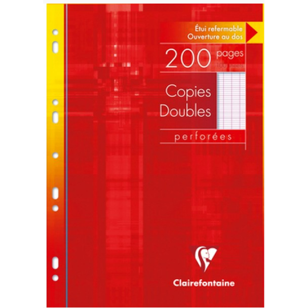 Double Copie Seyes Perf.200P 8¼X11¾ CLAIREFONTAINE
