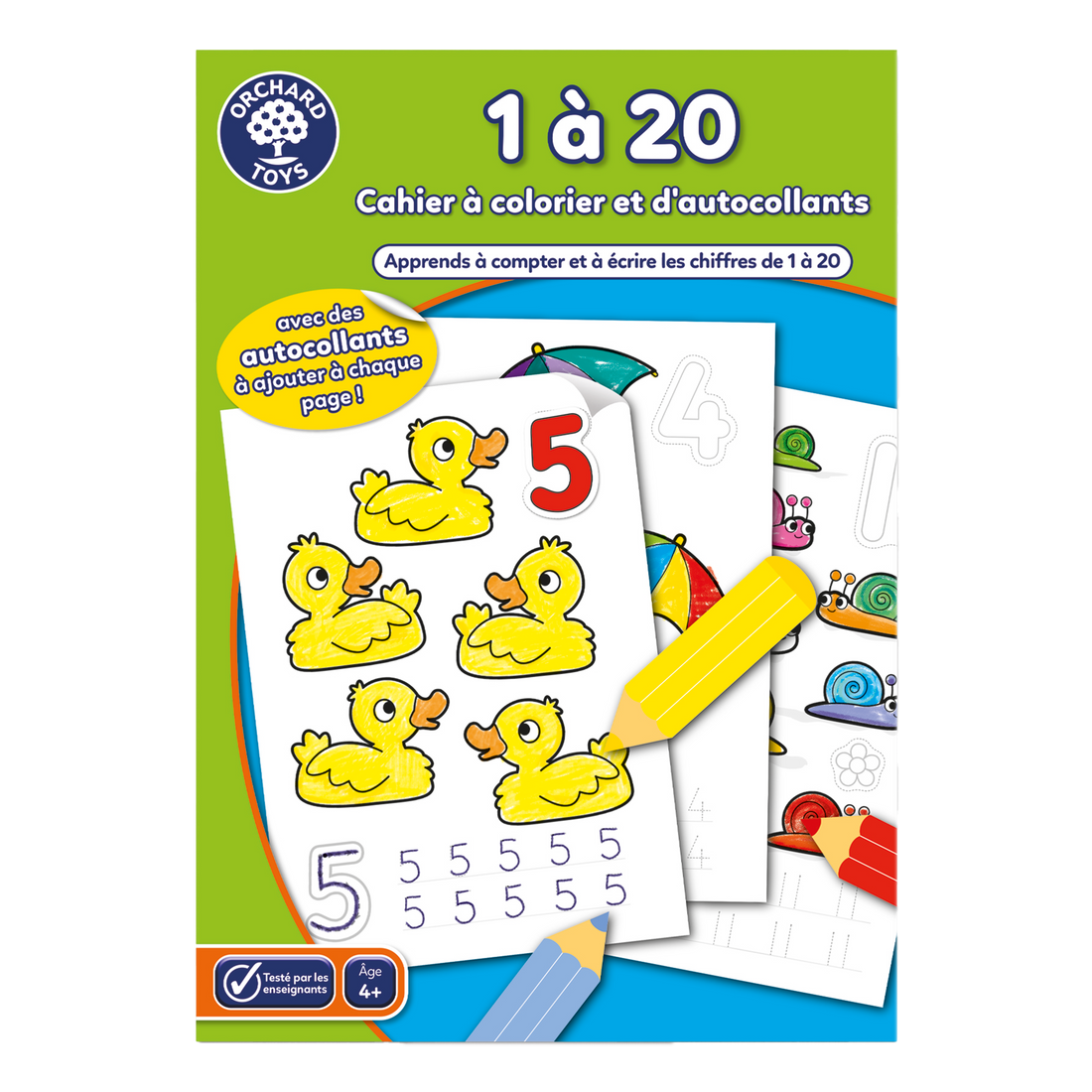 CAHIER À COLORIER D'AUTOCOLLANTS 1-20 ORCHARD TOYS