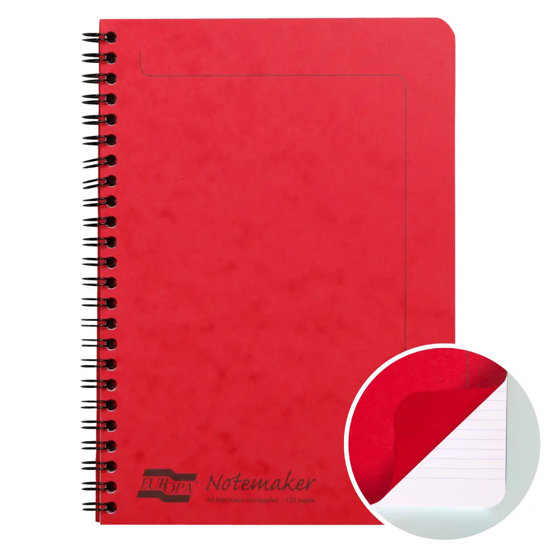 Europa cahier reliure intégrale ligné -rouge- A5. 120 pages (14.8x21cm) CLAIREFONTAINE