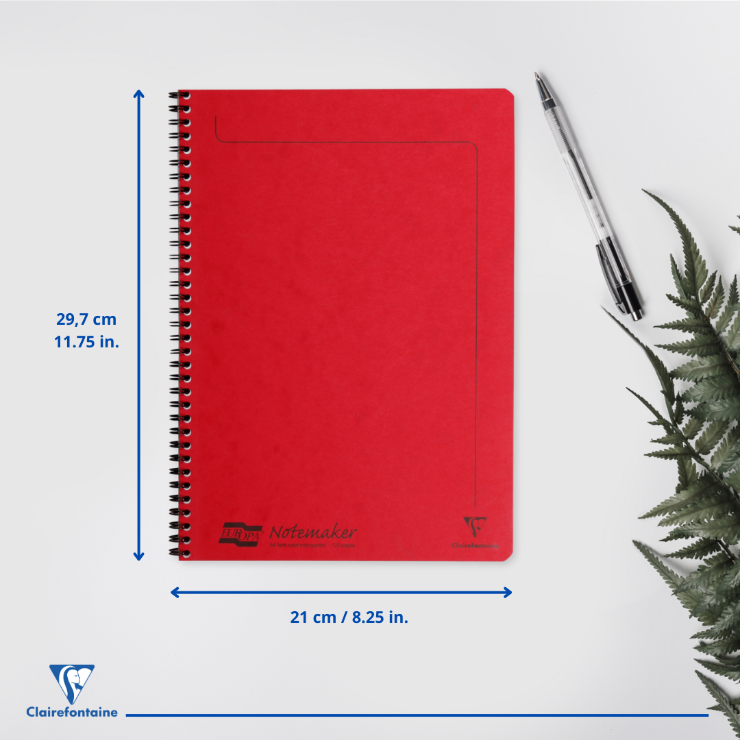 Bloc-Notes  Ligné 120P 8¼X11¾ Rouge CLAIREFONTAINE