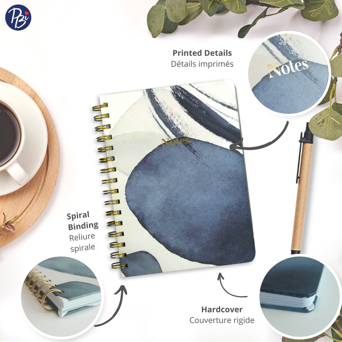 CAHIER DE NOTES - BLEU ABSTRAIT PBI LIVRES NOTES