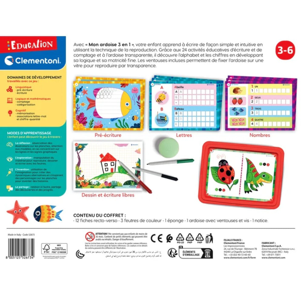 EDUCATION: MON ARDOISE 3 EN 1 CLEMENTONI