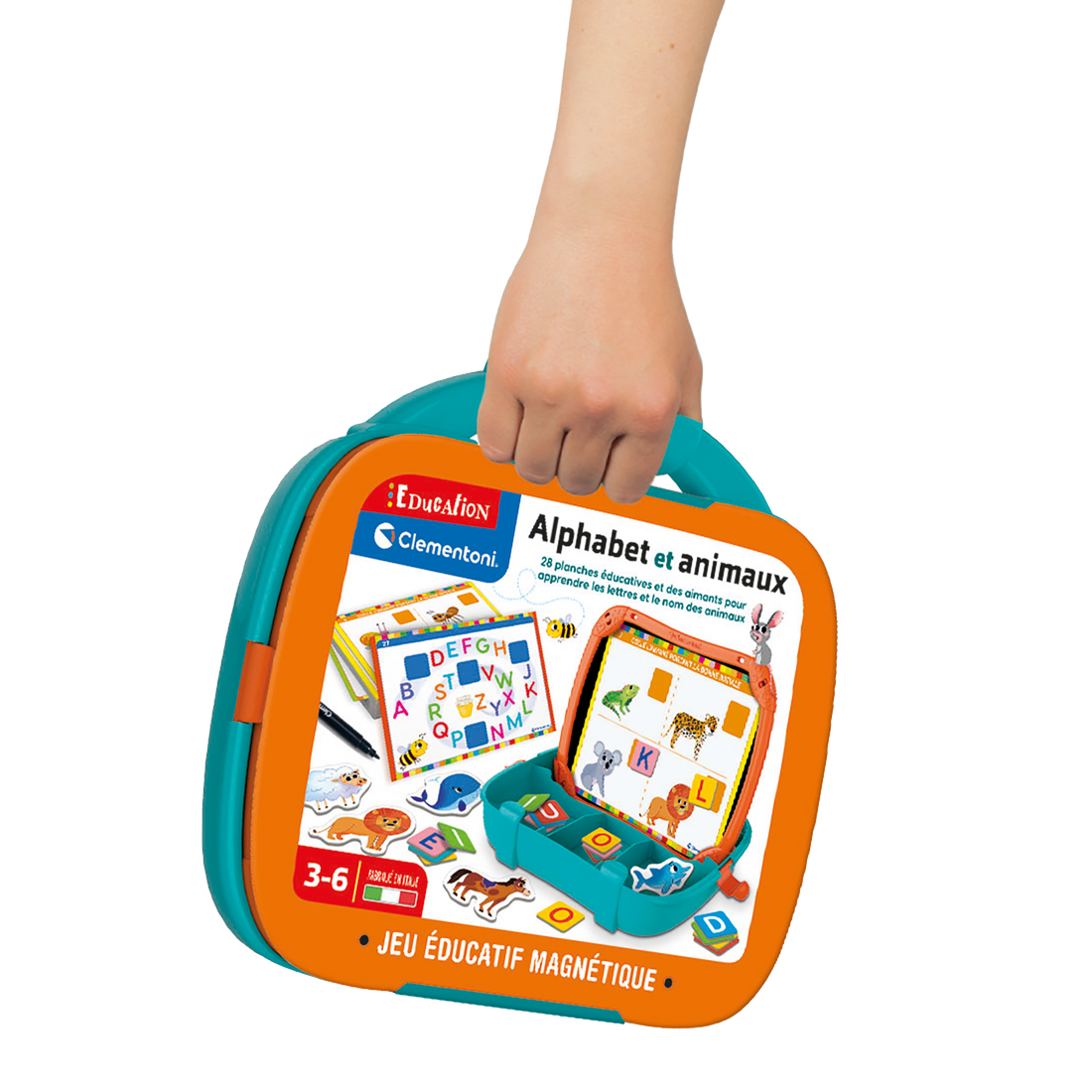 ÉTUI MAGNÉTIQUE - LETTRES ET ANIMAUX CLEMENTONI