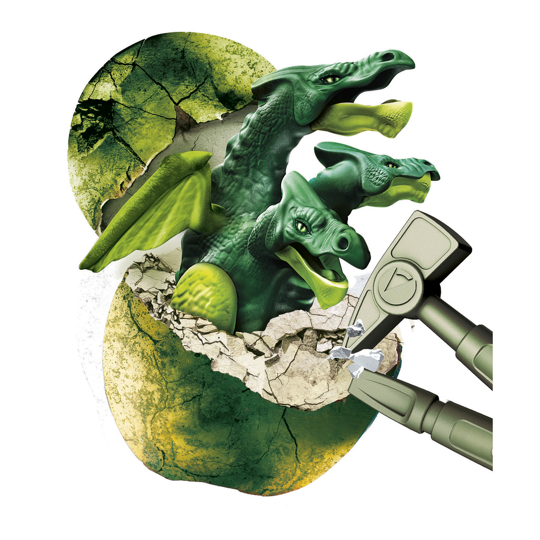 OEUF LÉGENDAIRE - DRAGON À TROIS TÊTES CLEMENTONI