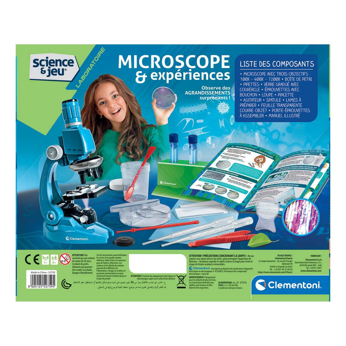 MICROSCOPE ET EXPÉRIENCES 1200 CLEMENTONI