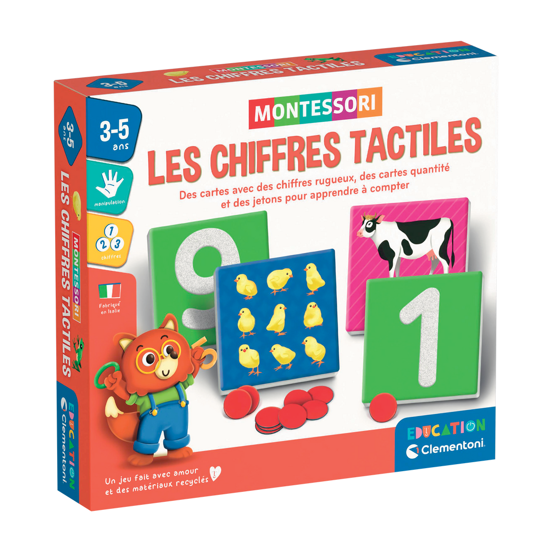 EDUCATION: MONTESSORI - LES CHIFFRES TACTILES CLEMENTONI