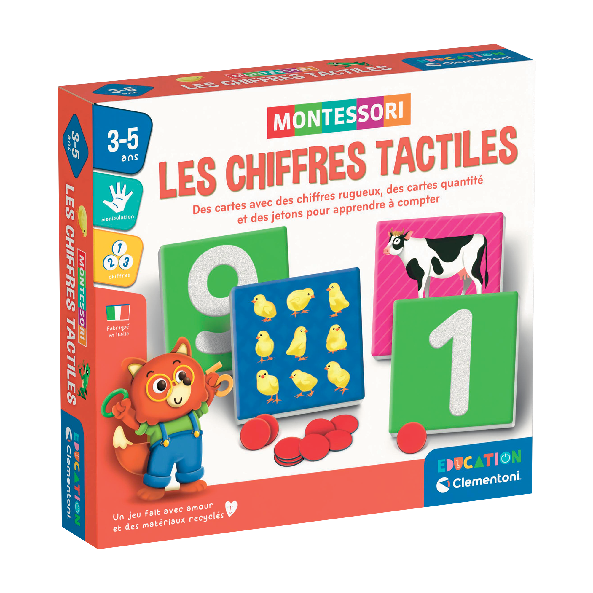 EDUCATION: MONTESSORI - LES CHIFFRES TACTILES CLEMENTONI