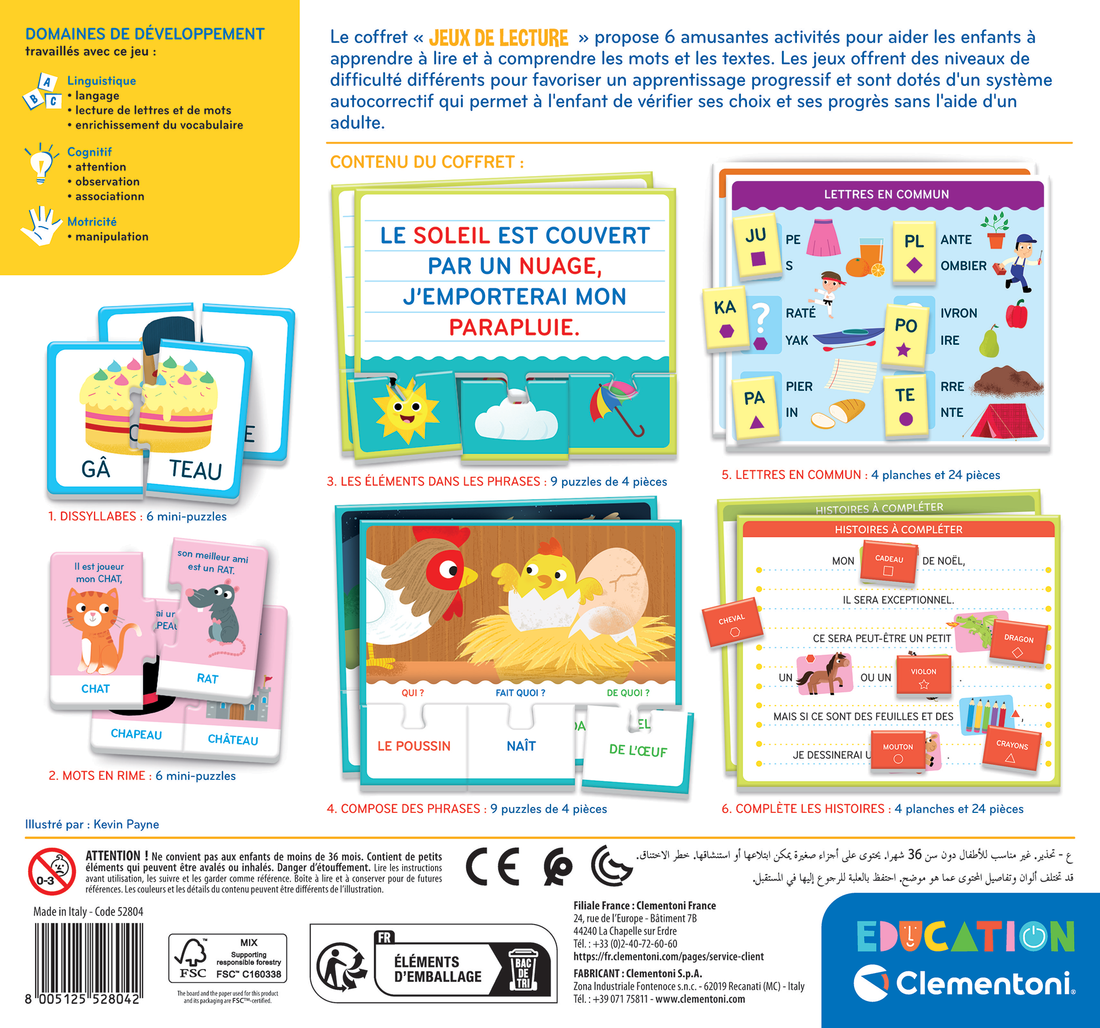 EDUCATION: JEUX DE LECTURE CLEMENTONI