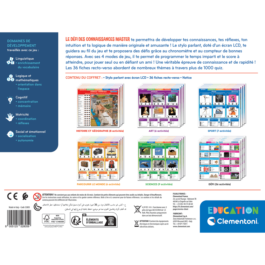 EDUCATION - LE DÉFIS DES CONNAISSANCES MASTER CLEMENTONI
