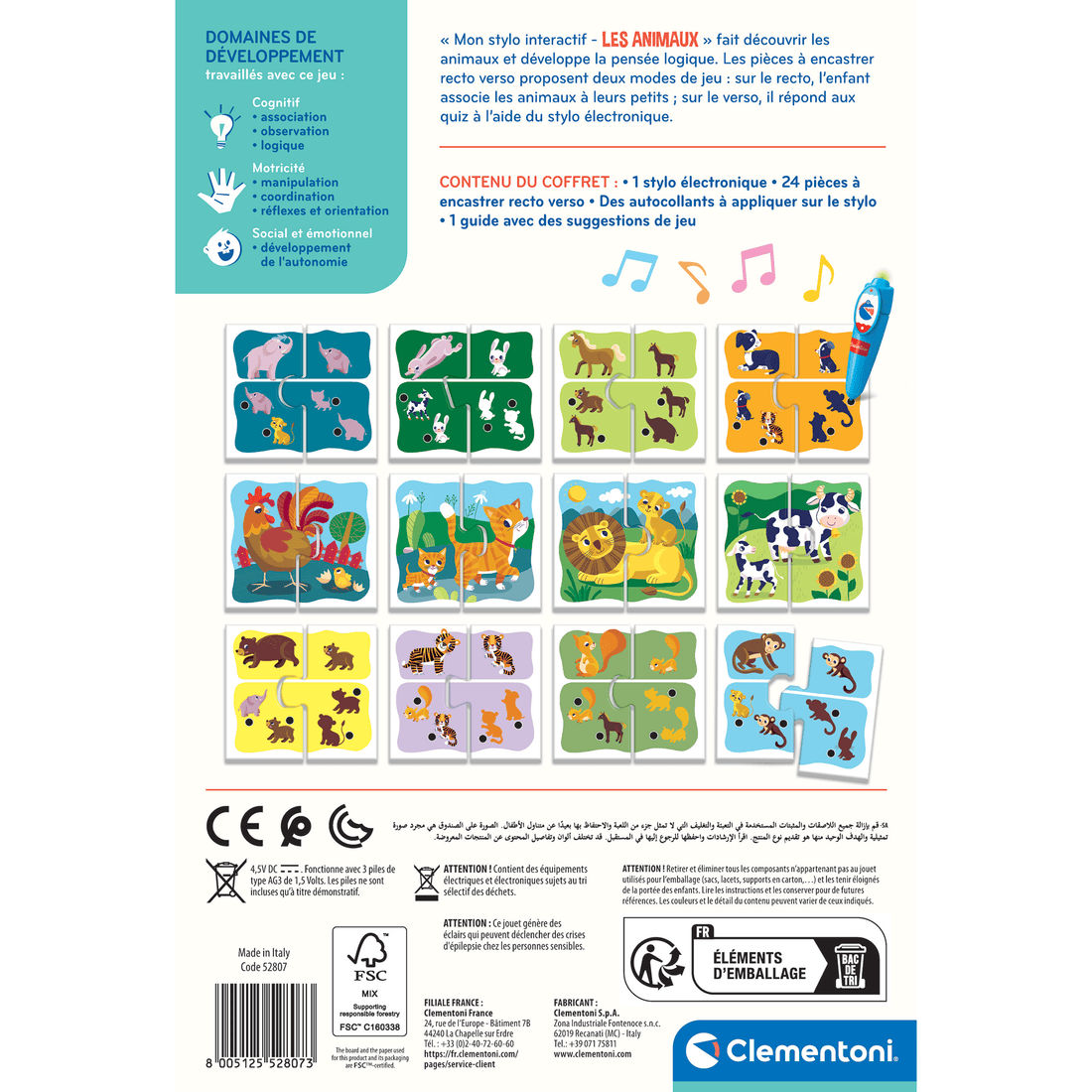 EDUCATION: MON STYLO INTERACTIF - LES ANIMAUX CLEMENTONI
