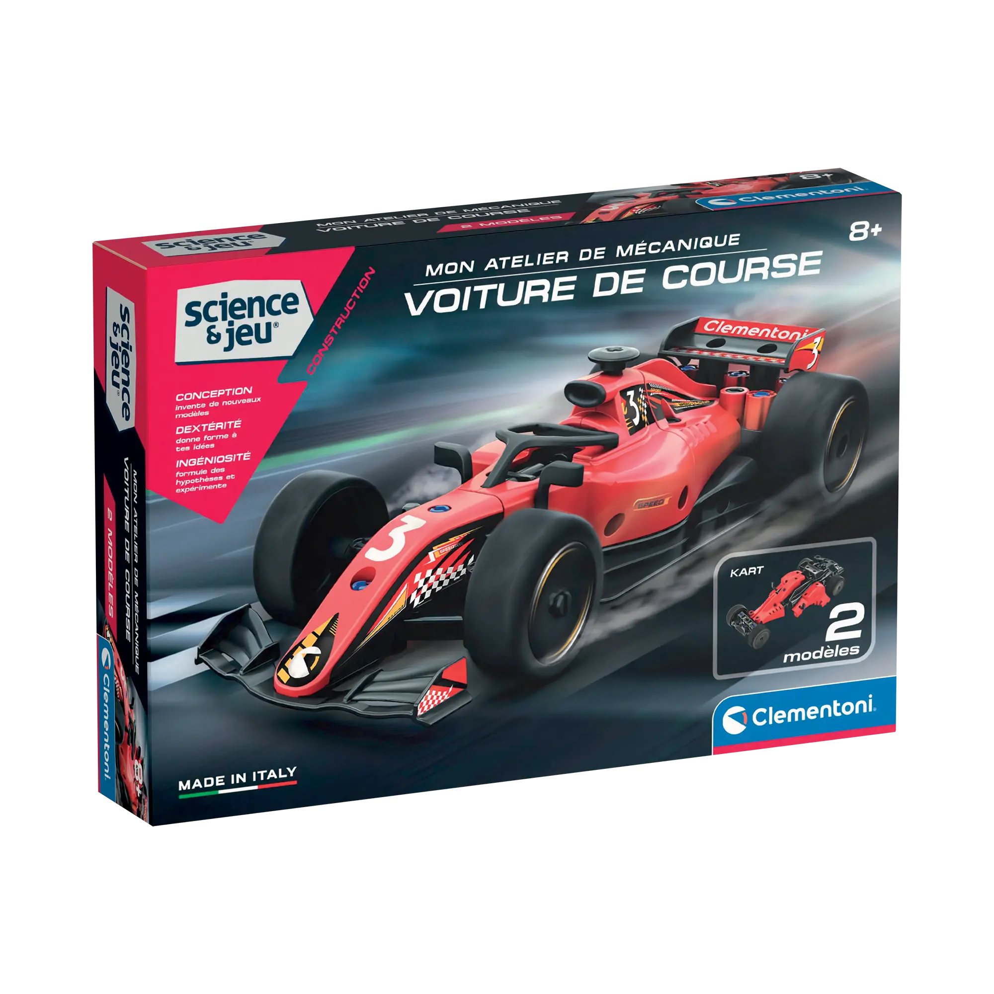 SCIENCE & JEU: ATELIER MÉCANIQUE - VOITURE DE COURSE CLEMENTONI
