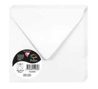 Enveloppe Blanche 140X140 120G Pqt:20 POLLEN