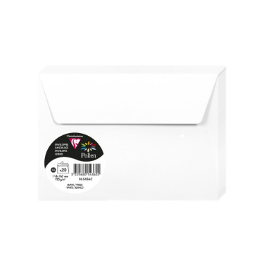Enveloppe Blanche 162X114 120G Pqt:20 POLLEN