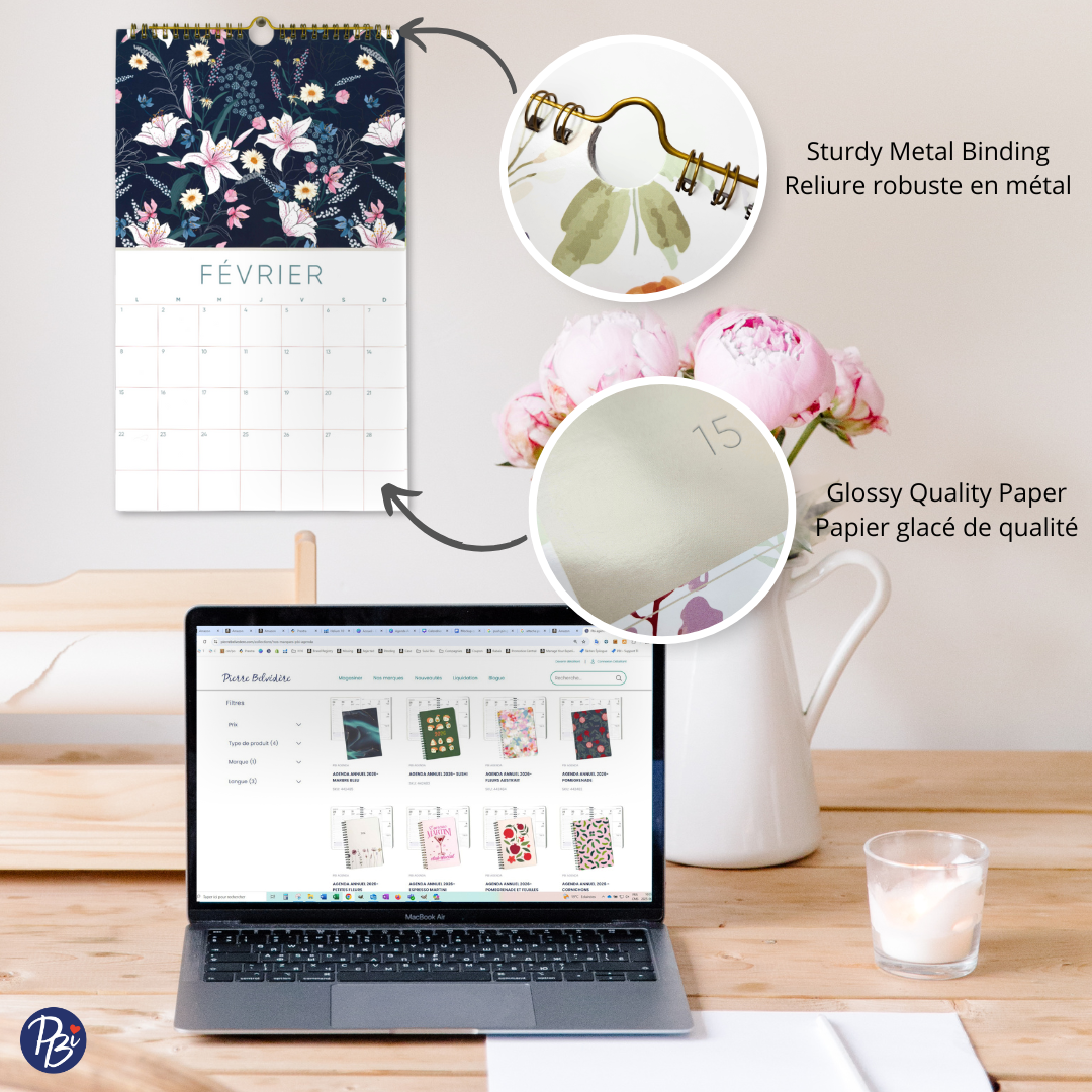 CALENDRIER 15 MOIS-2026- FLEURS CLASSIQUES PBI AUTRES